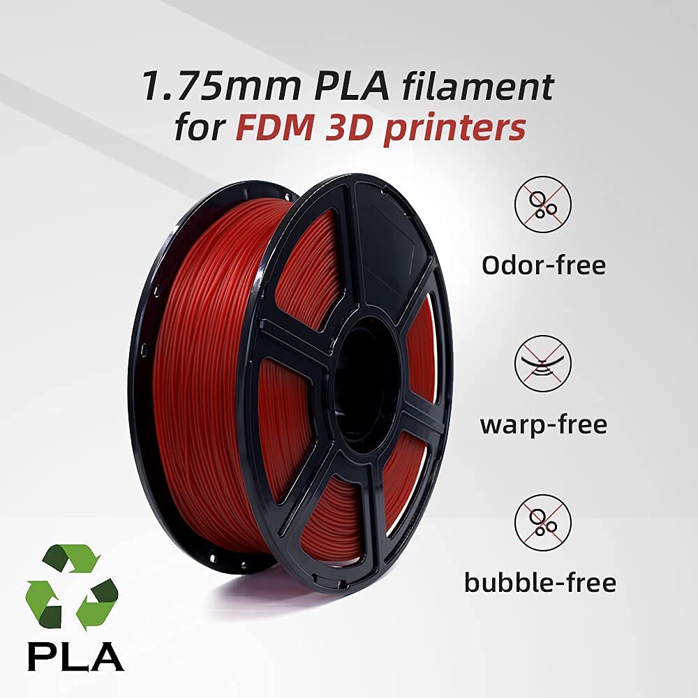 Flashforge PLA 3D Printing Filament Matte Red,1.75mm, Net Weight-1kg