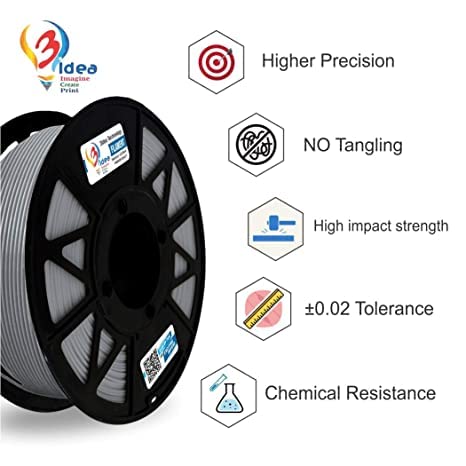 3idea ABS 3D Printing Filaments Grey 1.75mm,Net Weight-1kg ABS FILAMENTS
