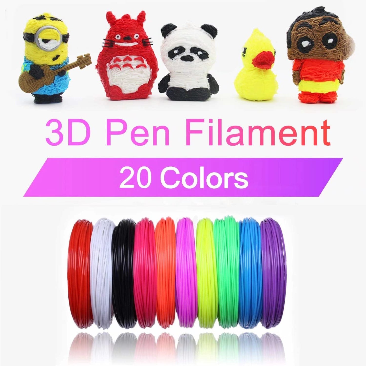 SUNLU PLA 3D Pen Filament - 10M - Set of 20 ABS FILAMENTS