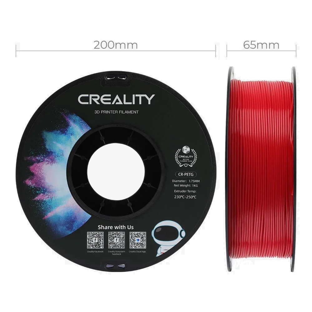 Creality PETG 3D Printing Filament Red ,1.75mm,Net Weight-1kg