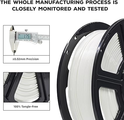 Flashforge PLA 3D Printing Filament White 1.75mm, Net Weight-1kg