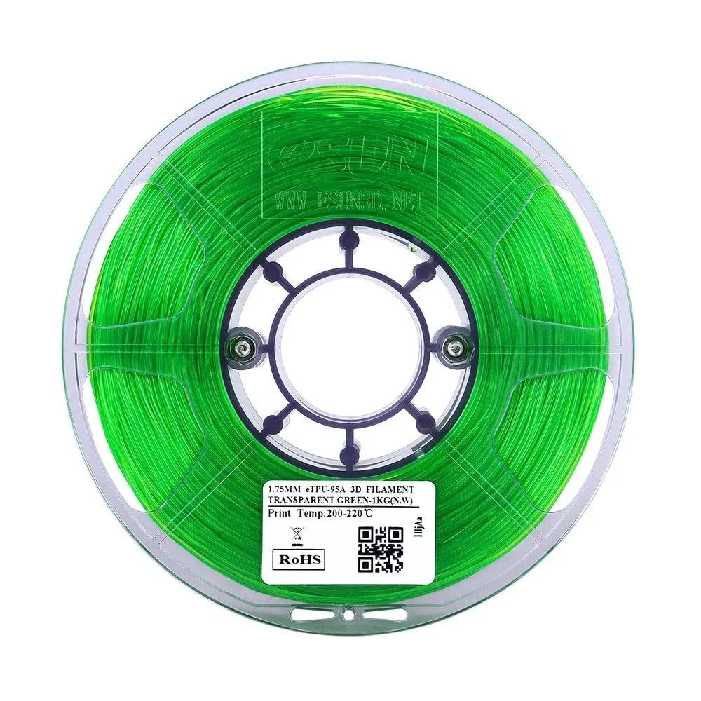 eSun Twinkling 3D Printing Filament Transparent Green,1.75mm, Net Weight-1kg
