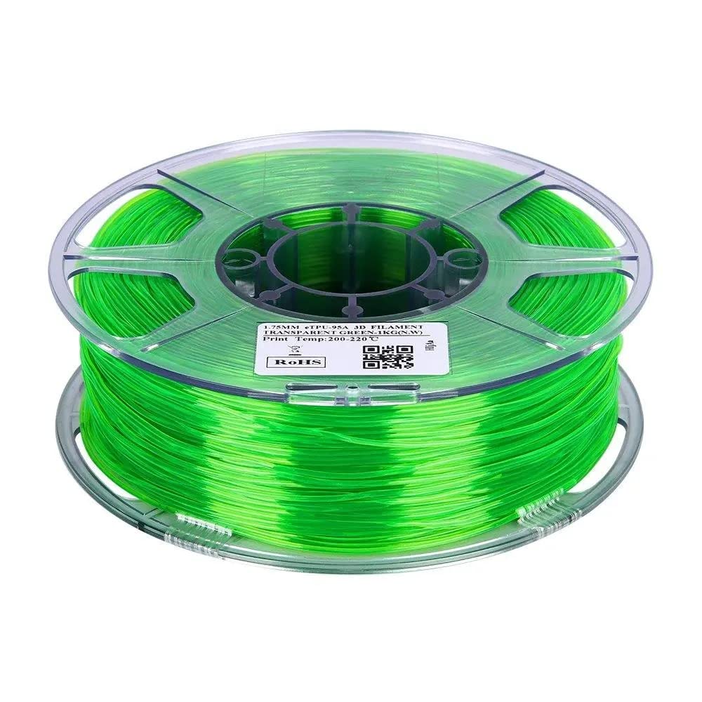 eSun Twinkling 3D Printing Filament Transparent Green,1.75mm, Net Weight-1kg
