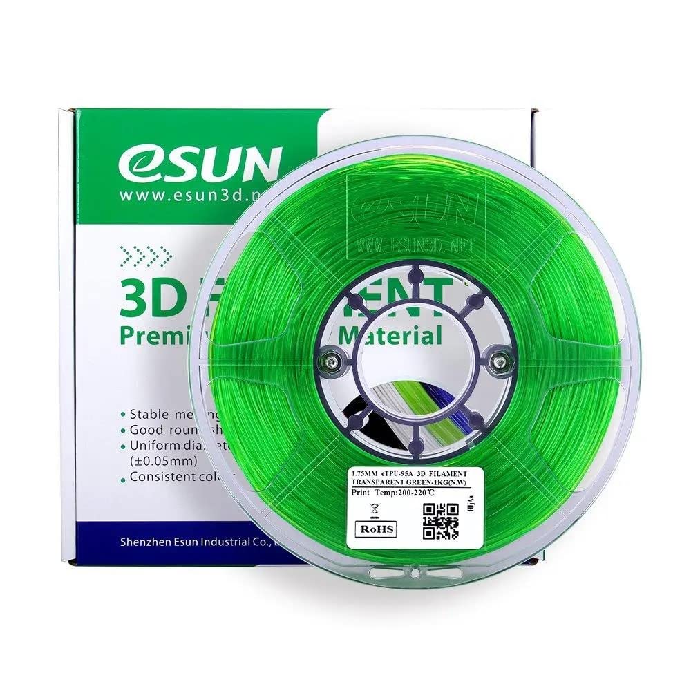 eSun Twinkling 3D Printing Filament Transparent Green,1.75mm, Net Weight-1kg