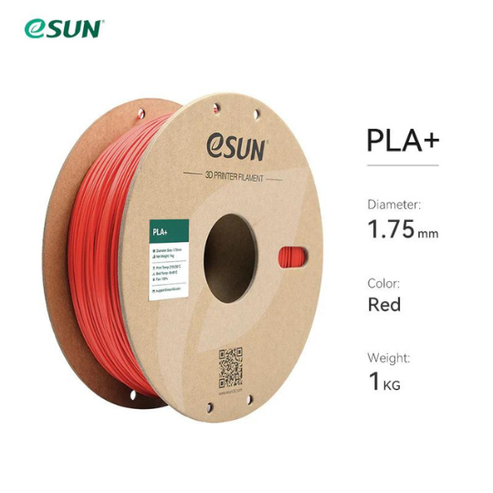 eSUN PLA+ 3D Printing Filament Red,1.75mm, Net Weight-1kg