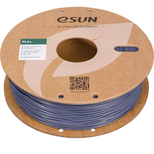 eSUN PLA+ 3D Printing Filament Grey,1.75mm, Net Weight-1kg