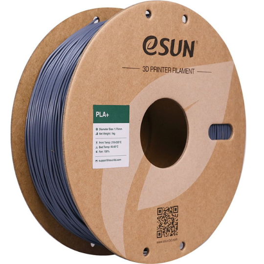 eSUN PLA+ 3D Printing Filament Grey,1.75mm, Net Weight-1kg