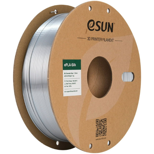 eSUN Silk PLA 3D Printing Filament Silver,1.75mm, Net Weight-1kg