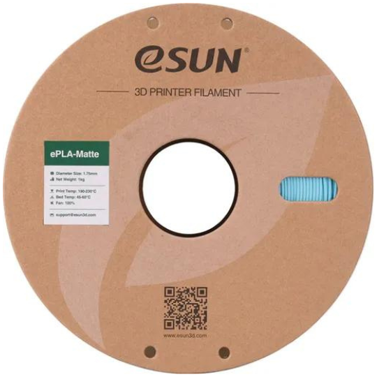 eSUN ePLA Matte 3D Printing Filament Light Blue,1.75mm, Net Weight-1kg