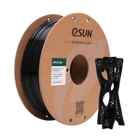 eSUN ePLA Lite 3D Printing Filament Black,1.75mm, Net Weight-1kg