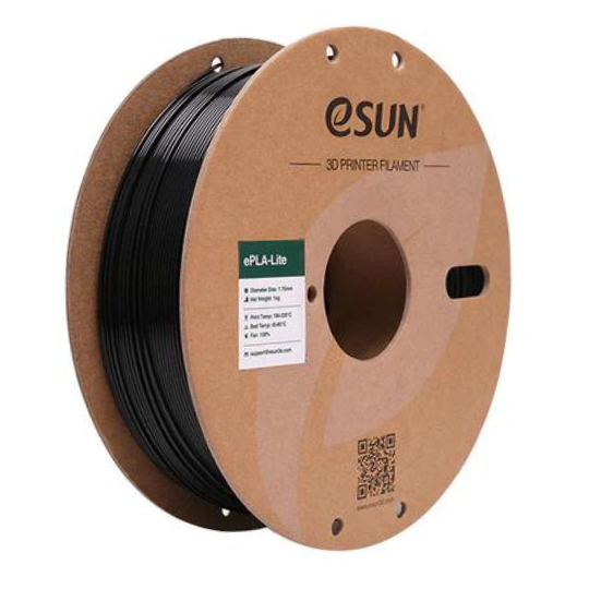 eSUN ePLA Lite 3D Printing Filament Black,1.75mm, Net Weight-1kg