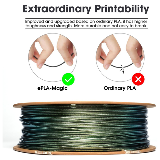 eSUN ePLA-Magic 3D Printing Filament Dark Twinkling Gold,1.75mm, Net Weight-1kg