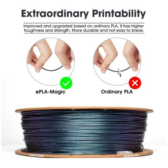 eSUN ePLA-Magic 3D Printing Filament Dark Twinkling Blue,1.75mm, Net Weight-1kg