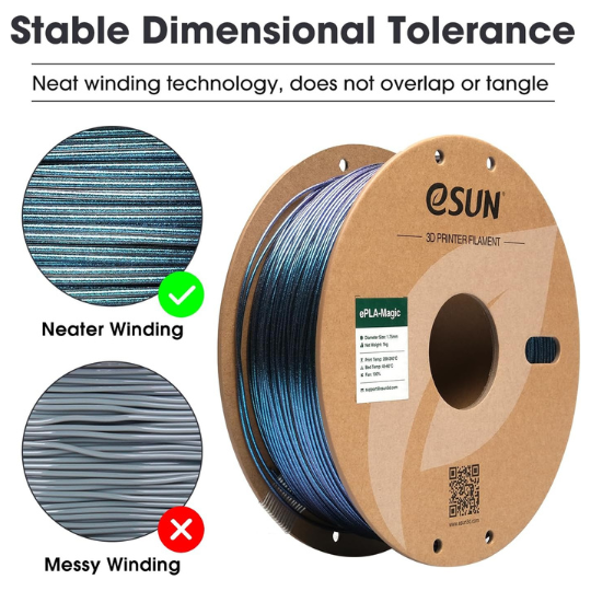 eSUN ePLA-Magic 3D Printing Filament Dark Twinkling Blue,1.75mm, Net Weight-1kg