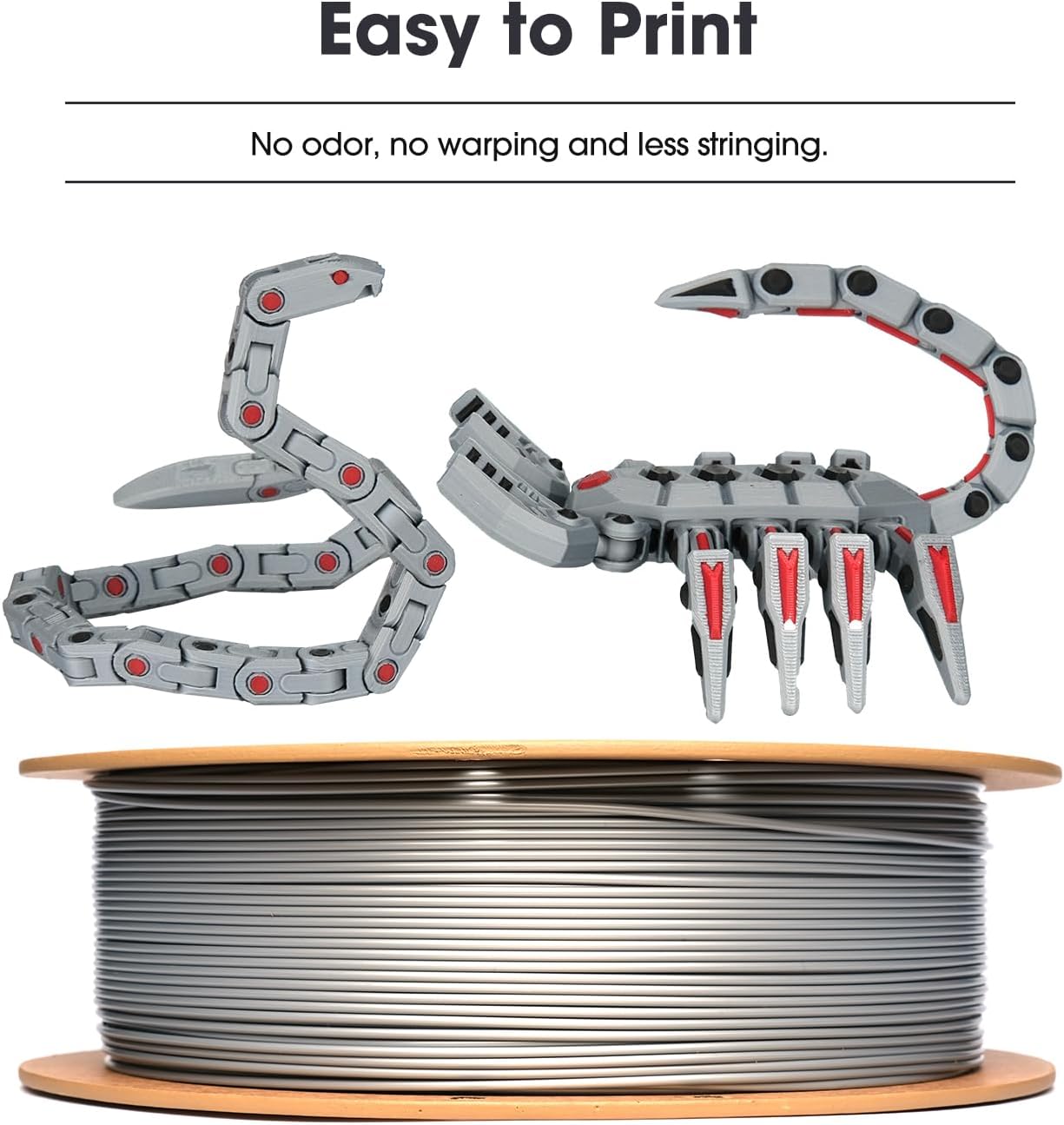 eSUN PLA Basic 3D Printing Filament Black,1.75mm, Net Weight-1kg