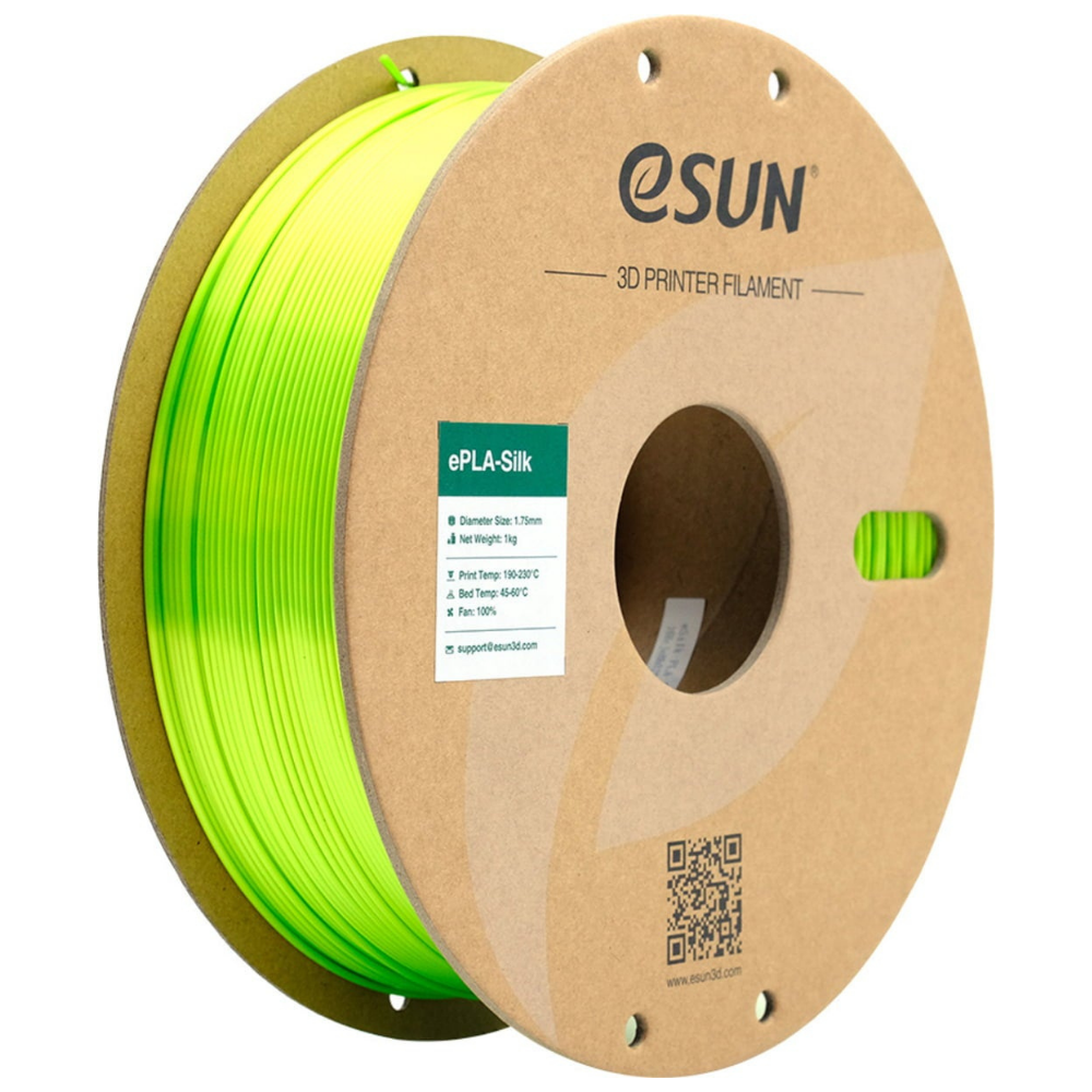 eSUN Silk PLA 3D Printing Filament Lime,1.75mm, Net Weight-1kg 3D Filaments