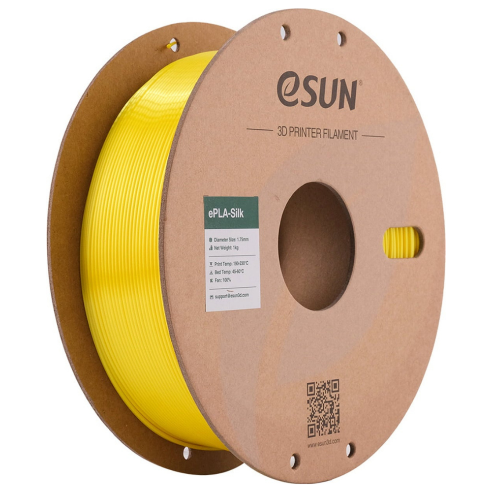 eSUN Silk PLA 3D Printing Filament Yellow,1.75mm, Net Weight-1kg
