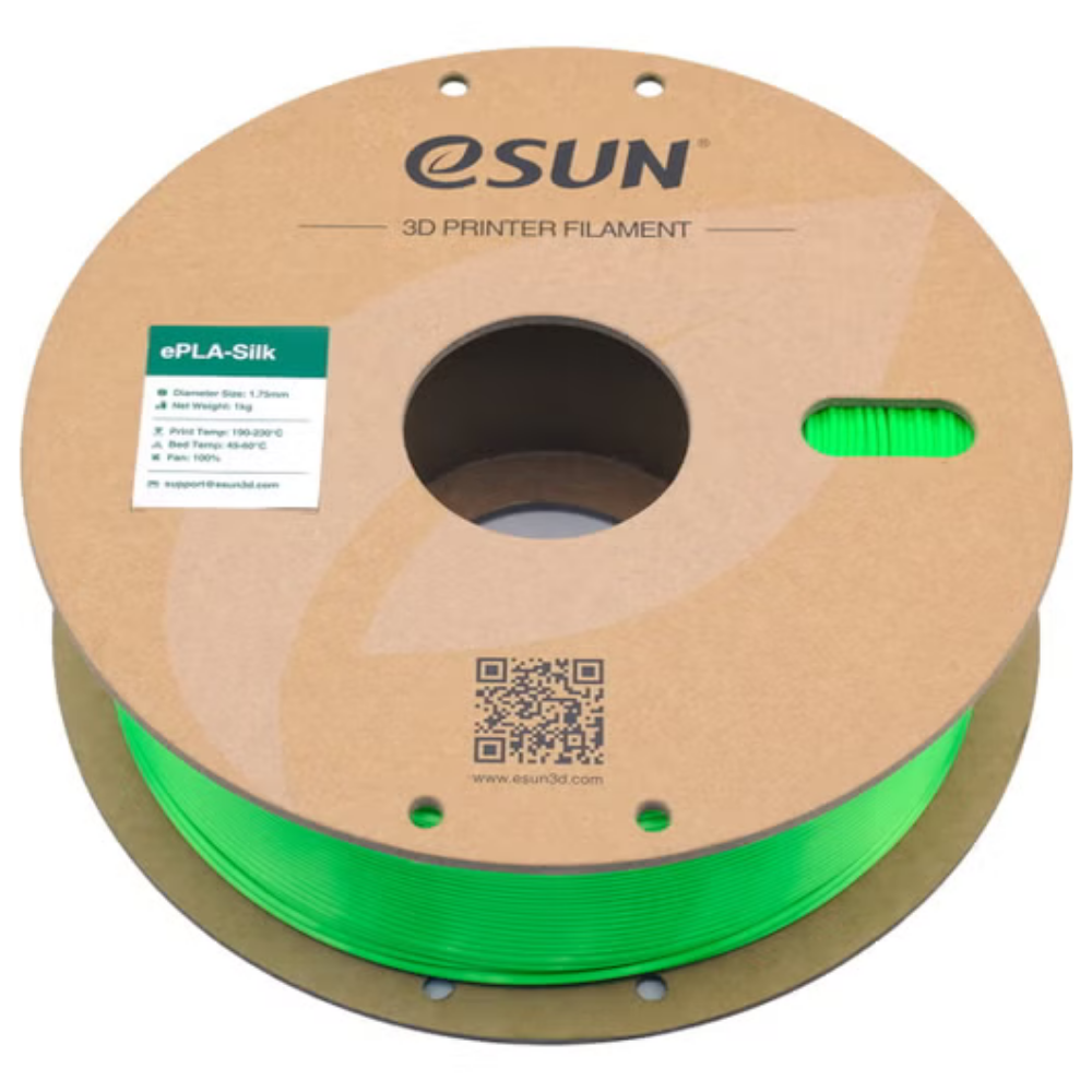 eSUN Silk PLA 3D Printing Filament Green,1.75mm, Net Weight-1kg