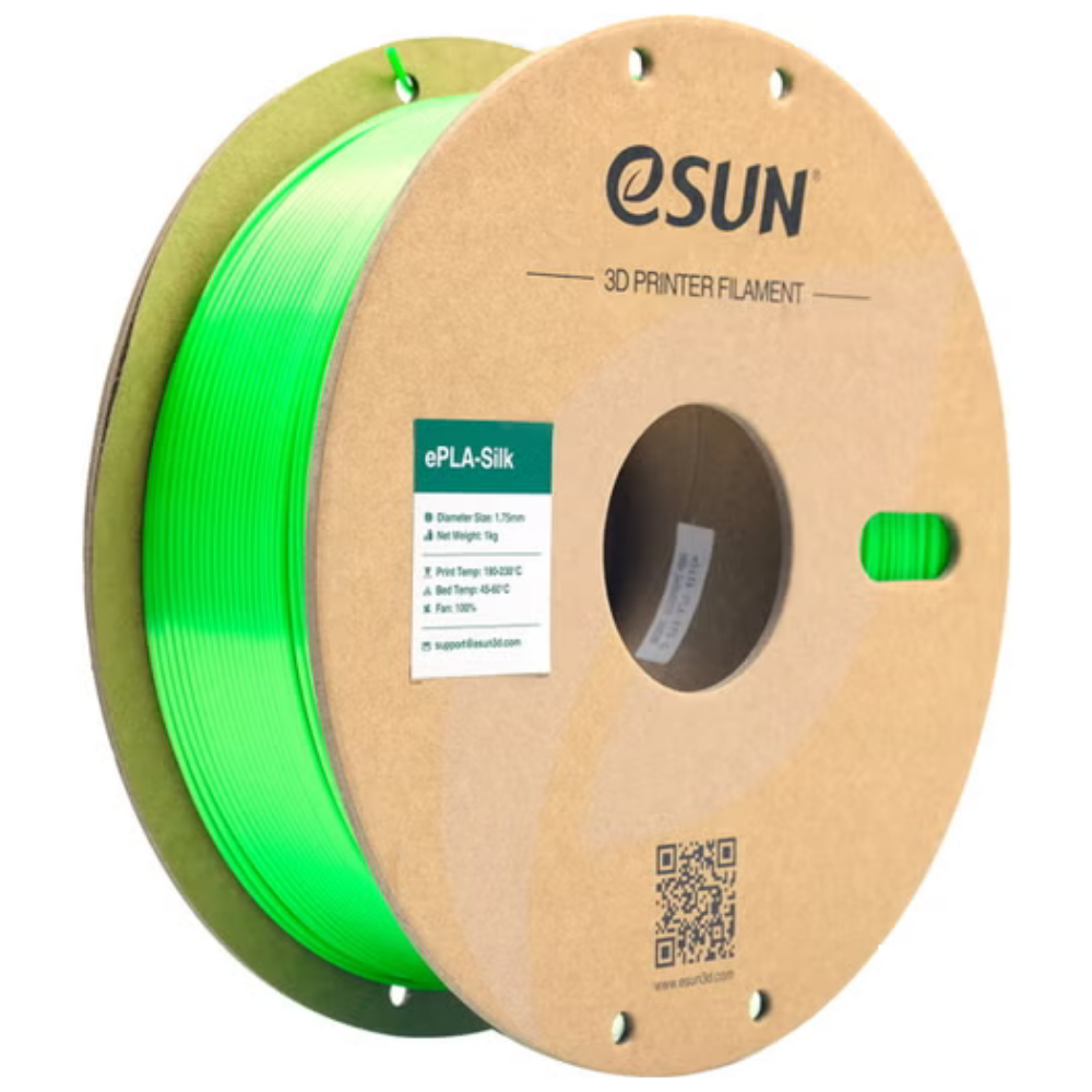 eSUN Silk PLA 3D Printing Filament Green,1.75mm, Net Weight-1kg