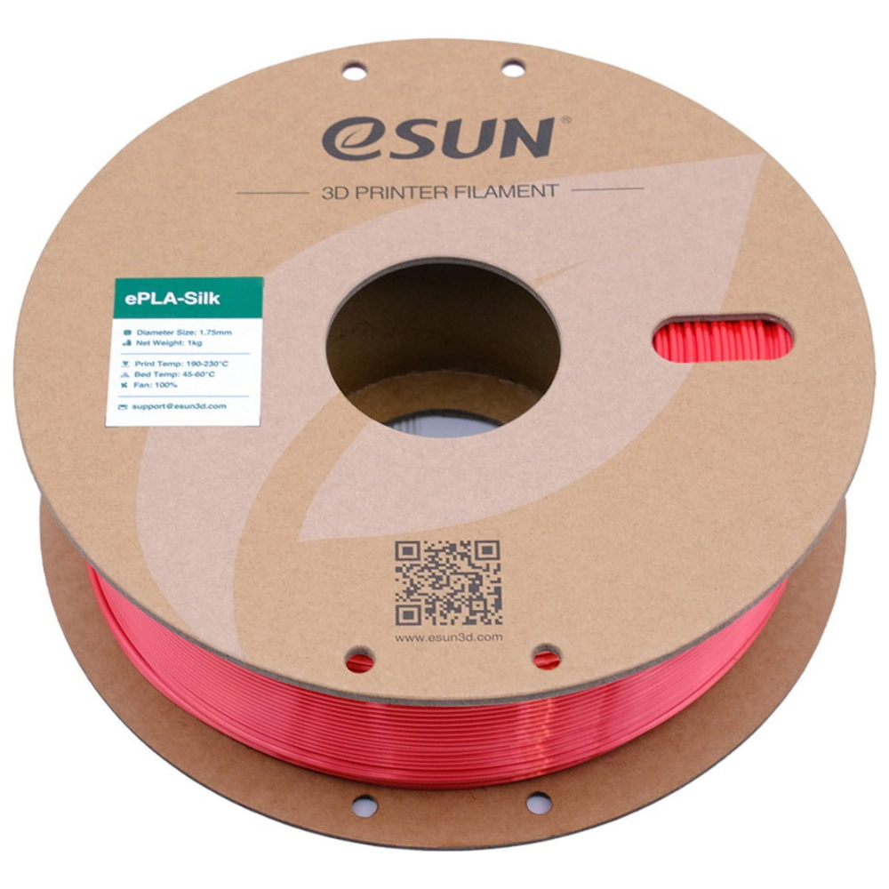 eSUN Silk PLA 3D Printing Filament Red,1.75mm, Net Weight-1kg
