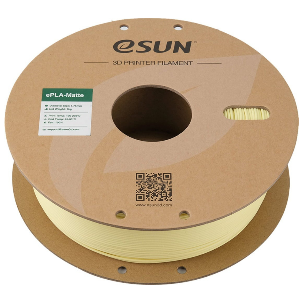 eSUN ePLA Matte 3D Printing Filament Almond Yellow,1.75mm, Net Weight-1kg