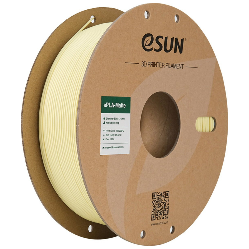 eSUN ePLA Matte 3D Printing Filament Almond Yellow,1.75mm, Net Weight-1kg