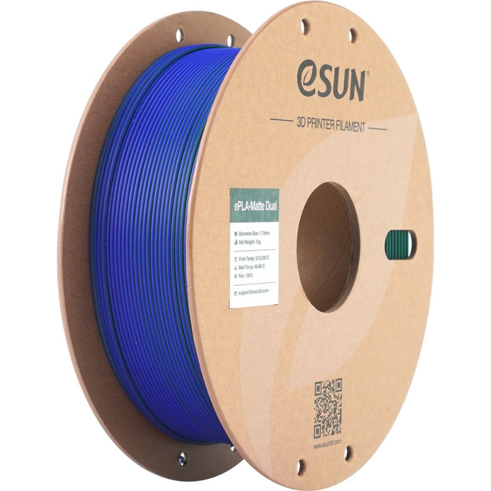 eSUN ePLA Matte 3D Printing Filament Green Blue,1.75mm, Net Weight-1kg