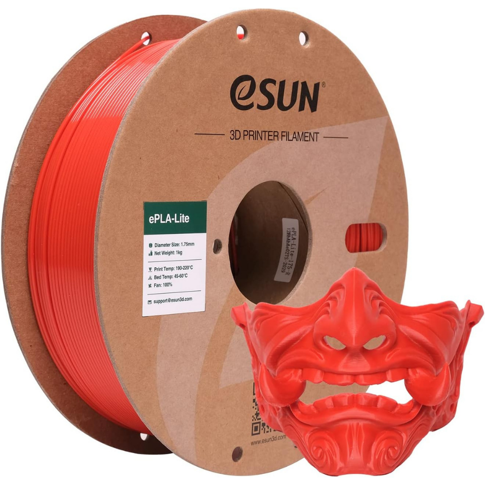 eSUN ePLA Lite 3D Printing Filament Red,1.75mm, Net Weight-1kg