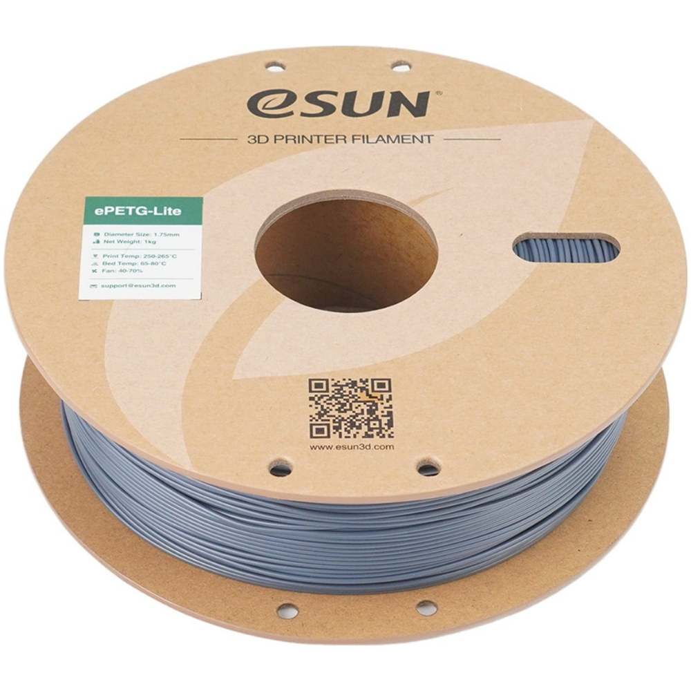 eSUN ePETG Lite 3D Printing Filament Solid Grey,1.75mm, Net Weight-1kg 3D Filaments