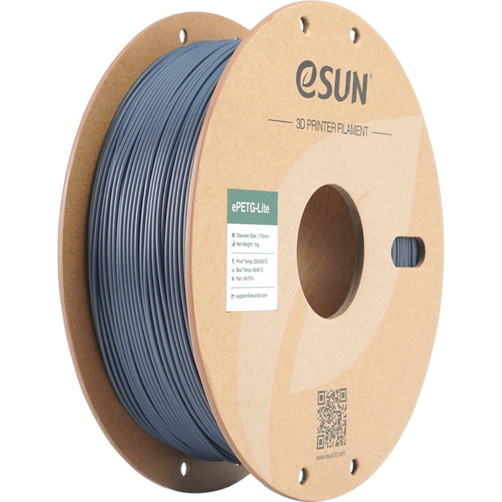 eSUN ePETG Lite 3D Printing Filament Solid Grey,1.75mm, Net Weight-1kg 3D Filaments