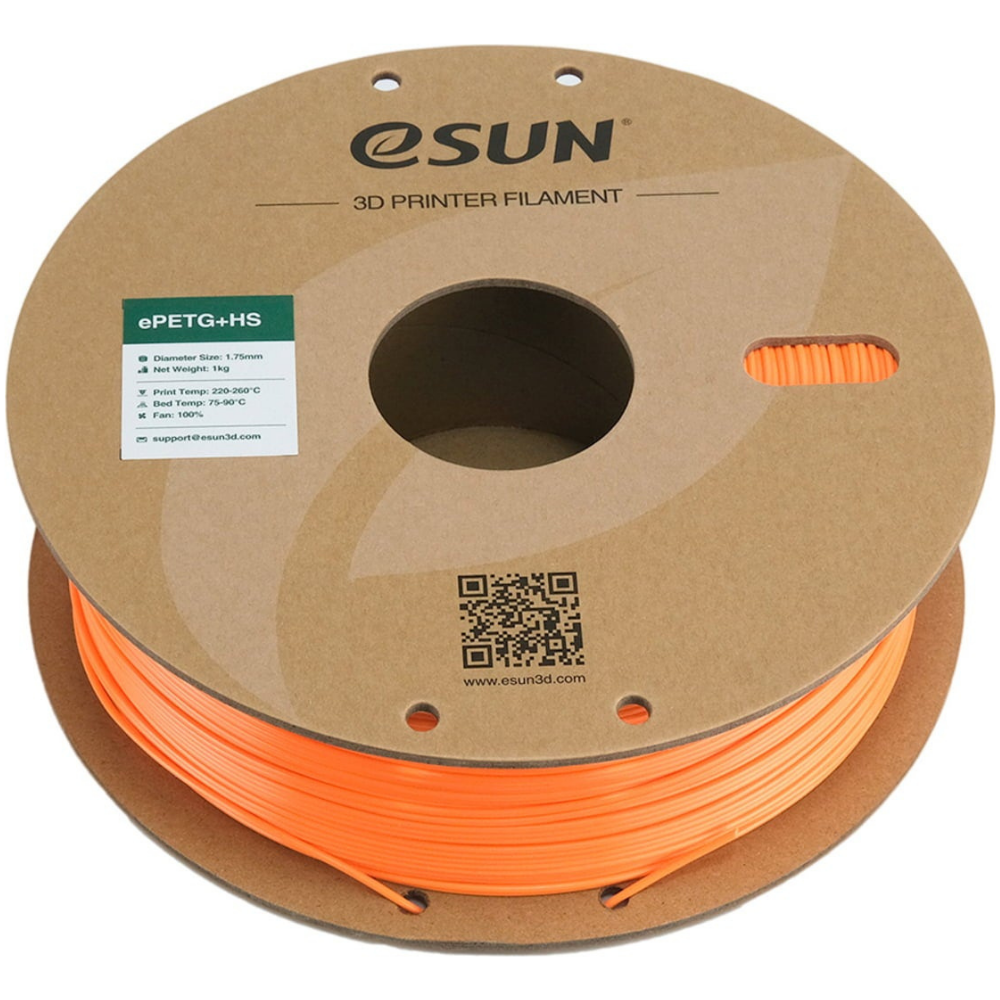 eSUN ePETG+HS 3D Printing Filament Solid Orange,1.75mm, Net Weight-1kg