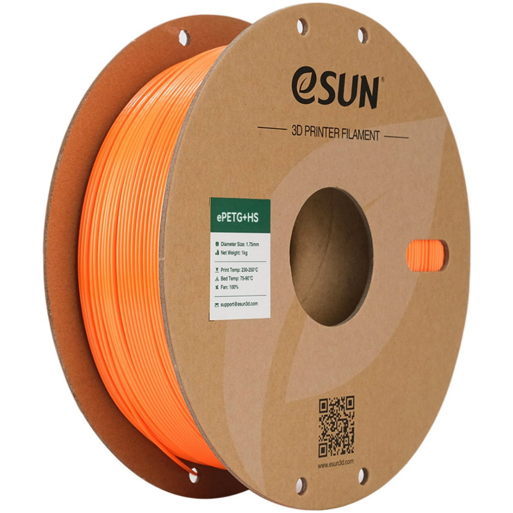eSUN ePETG+HS 3D Printing Filament Solid Orange,1.75mm, Net Weight-1kg
