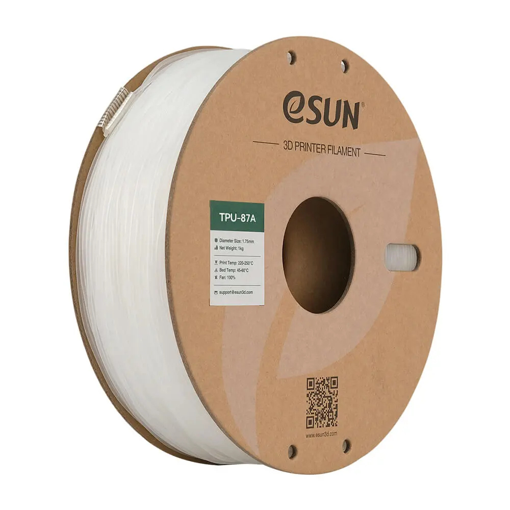 eSUN TPU-87A 3D Printing Filament Clear,1.75mm, Net Weight-1kg