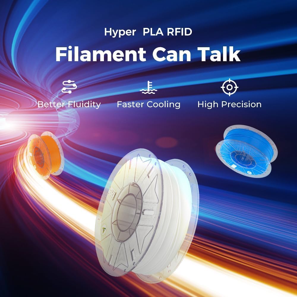 Creality Hyper PLA RFID 3D Printing Filament Peach Fuzz,1.75mm,Net Weight-1kg 3D Filaments