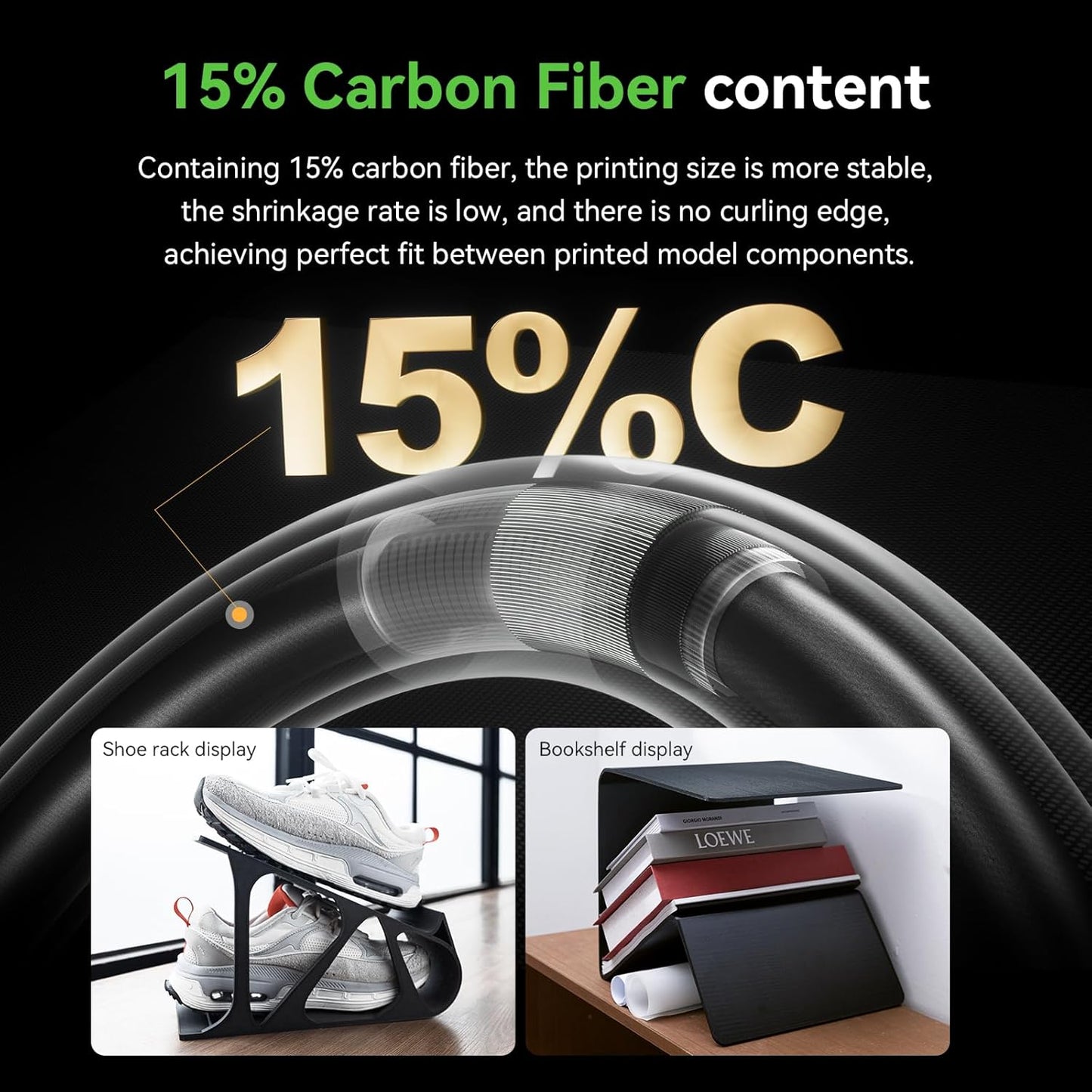 Creality PPA-CF Carbon Fiber 3D Printing Filament,1.75mm,Net Weight-1kg 3D Filaments