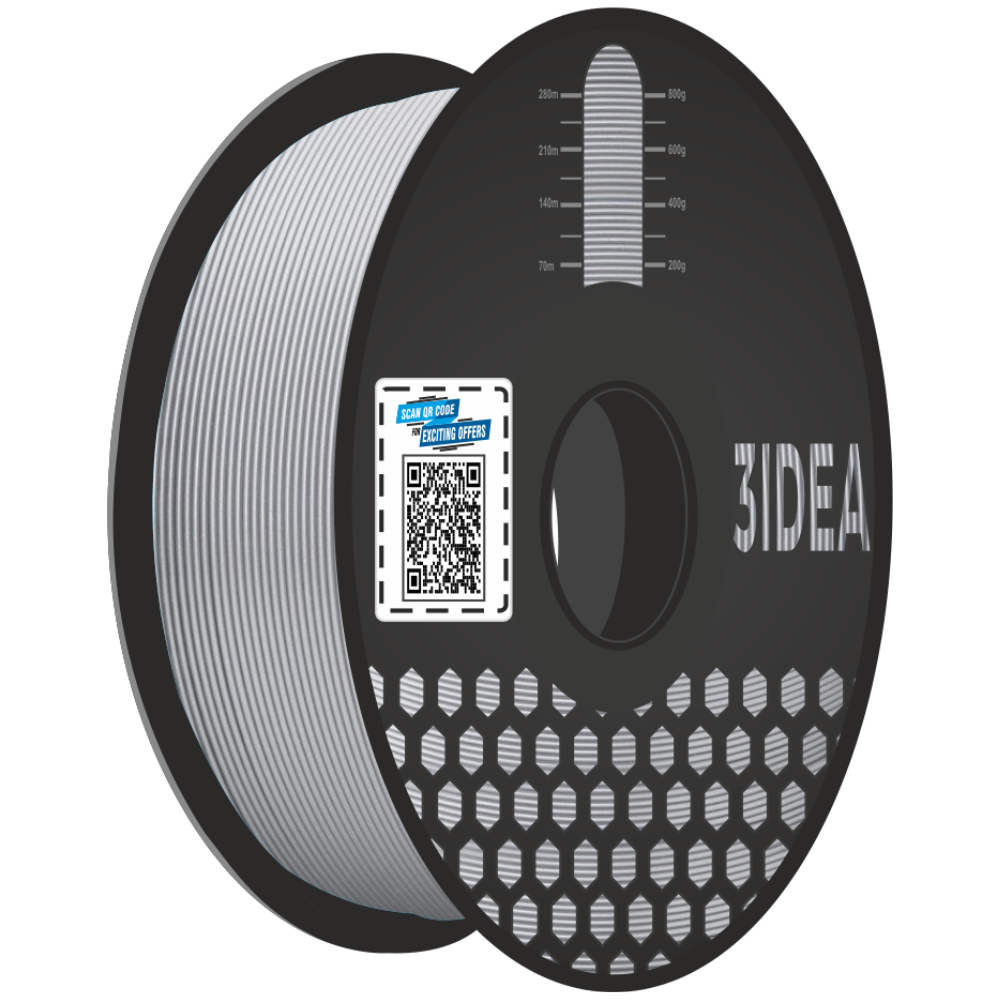 3idea PLA 3D Printing Filaments Silver 1.75mm,Gross Weight-1kg ABS FILAMENTS