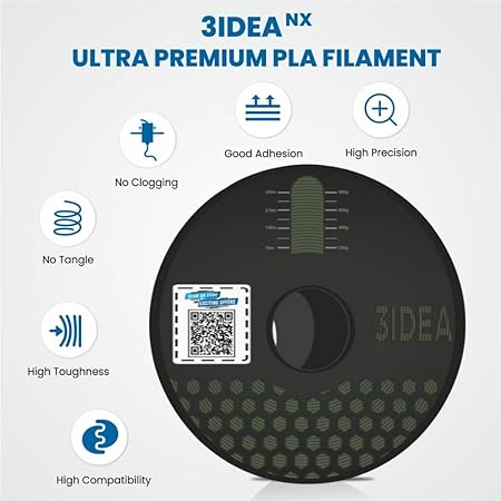 3Idea NX (Next Gen)-PLA Ultra Premium 3D Printing Filament, Dark Green 1.75mm, Net Weight-1kg
