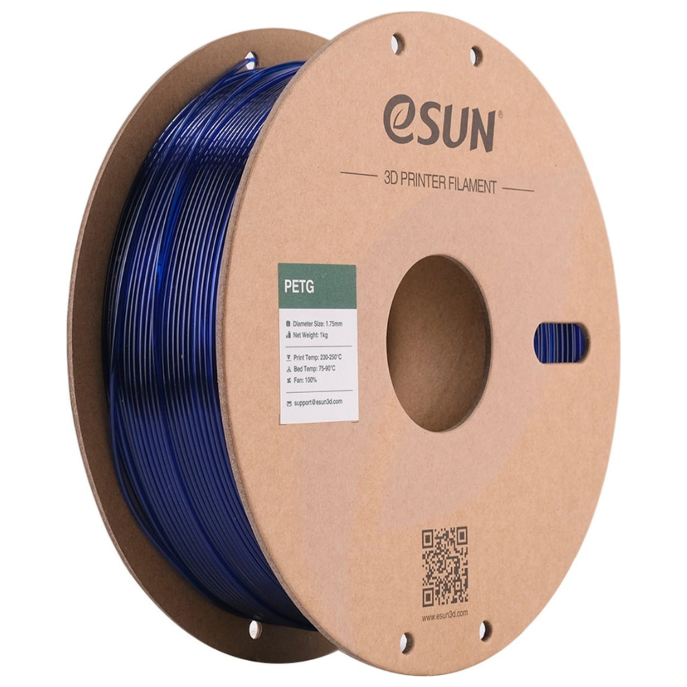 eSUN PETG 3D Printing Filament Translucent Blue,1.75mm, Net Weight-1kg