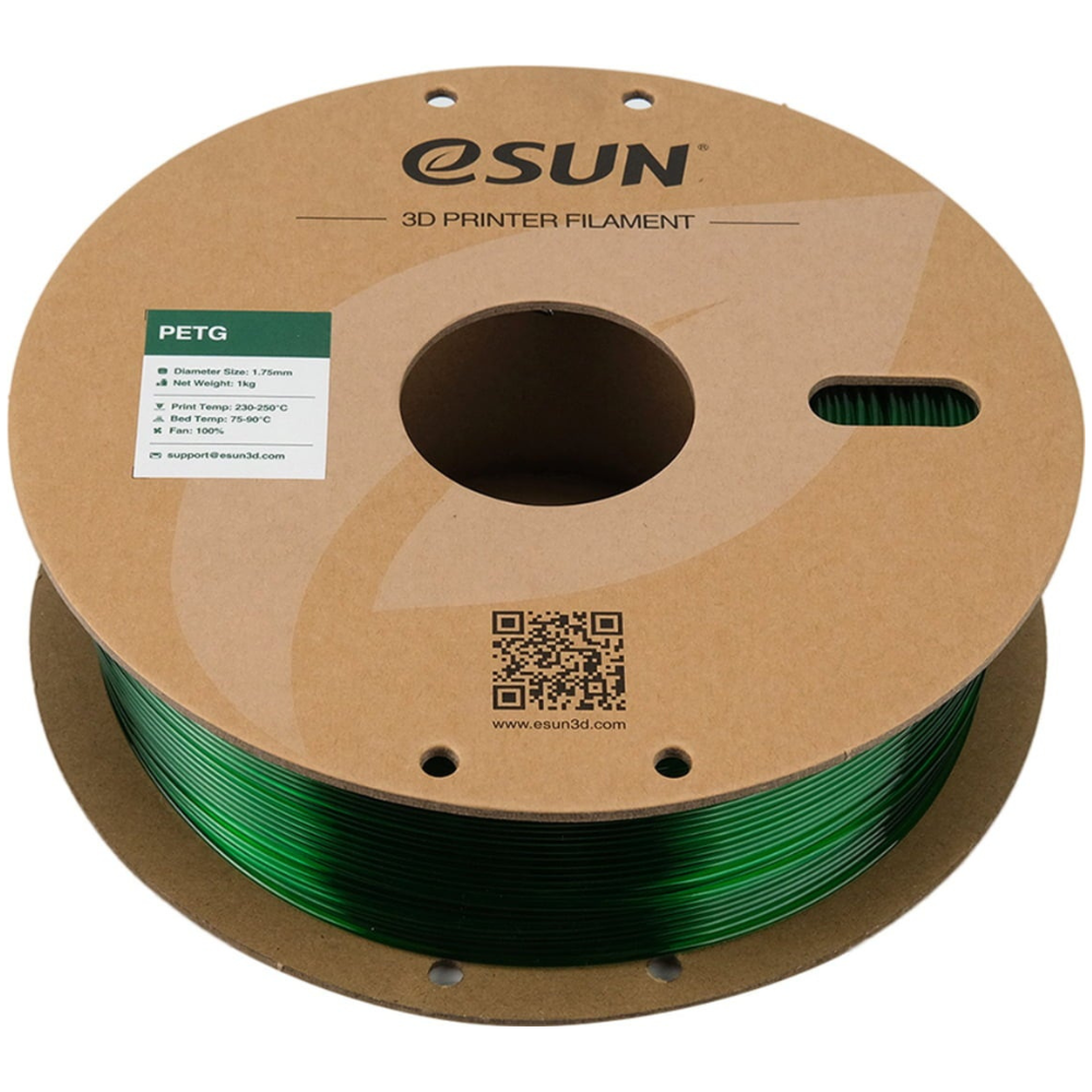 eSUN PETG 3D Printing Filament Translucent Green,1.75mm, Net Weight-1kg 3D Filaments