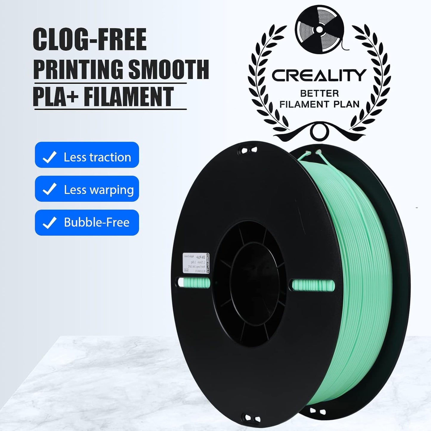 Creality Ender PLA+ 3D Printing Filament Jade Green,1.75mm,Net Weight-1kg
