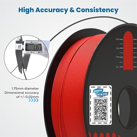 3Idea NX (Next Gen)-PLA Ultra Premium 3D Printing Filament, Red 1.75mm, Net Weight-1kg