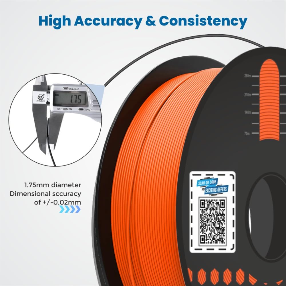 3Idea NX (Next Gen)-PLA Ultra Premium 3D Printing Filament, Orange 1.75mm, Net Weight-1kg