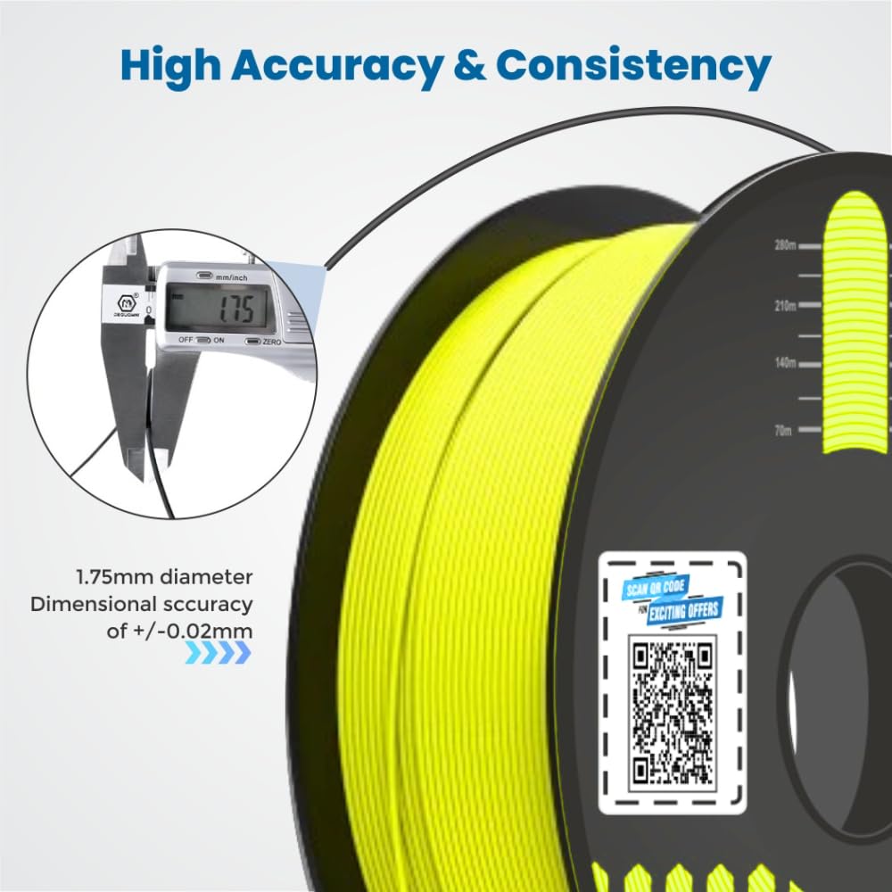 3Idea NX (Next Gen)-PLA Ultra Premium 3D Printing Filament, Yellow 1.75mm, Net Weight-1kg