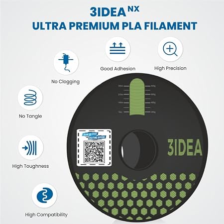3Idea NX (Next Gen)-PLA Ultra Premium 3D Printing Filament, Green 1.75mm, Net Weight-1kg