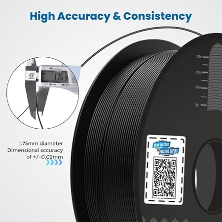 3Idea NX (Next Gen)-PLA Ultra Premium 3D Printing Filament, Black 1.75mm, Net Weight-1kg