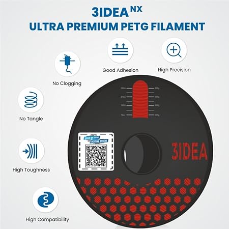 3Idea NX (Next Gen)-PLA Ultra Premium 3D Printing Filament, Red 1.75mm, Net Weight-1kg