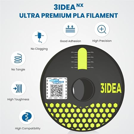 3Idea NX (Next Gen)-PLA Ultra Premium 3D Printing Filament, Yellow 1.75mm, Net Weight-1kg