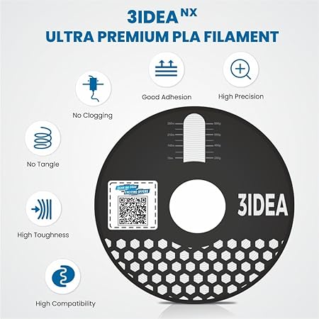 3Idea NX (Next Gen)-PLA Ultra Premium 3D Printing Filament, White 1.75mm, Net Weight-1kg