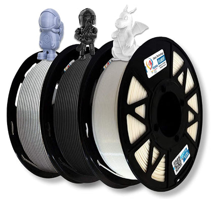 3IDEA PLA 3D PRINTING FILAMENTS MULTI - COLOUR 1.75MM, NET WEIGHT-1KG EACH (PACK OF 3- WHITE, BLACK, GREY)