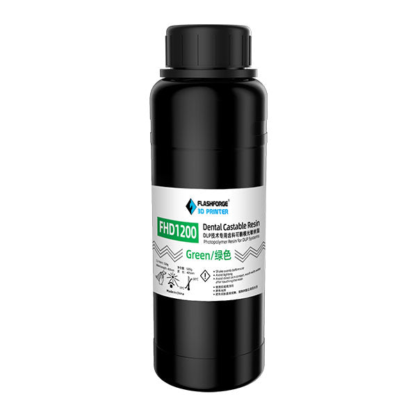 Flashforge FHD 1200 Dental Castable Resin 500gm - Green 3D Filaments